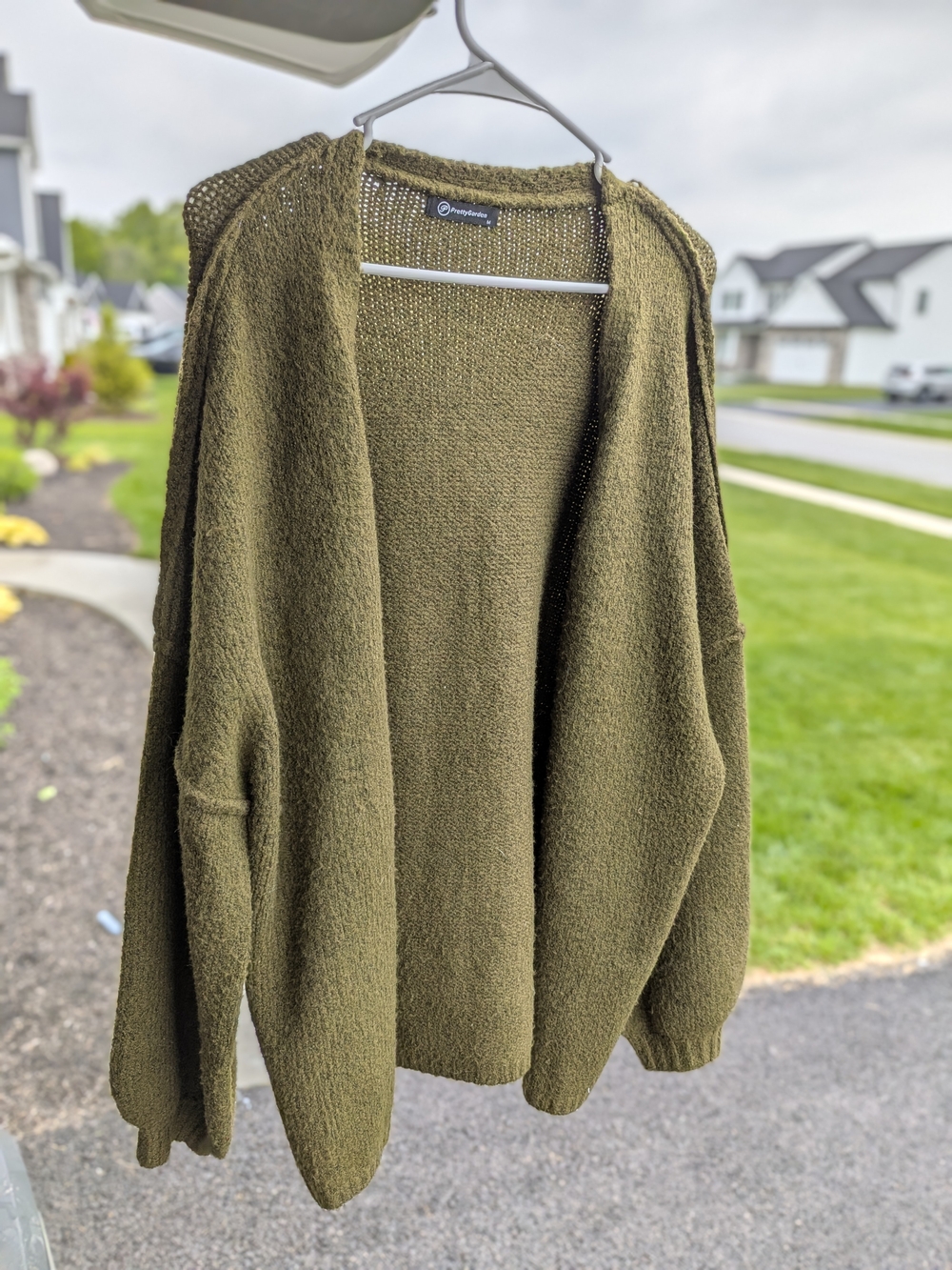 Open-Front Olive Green Women’s Cardigan Sweater